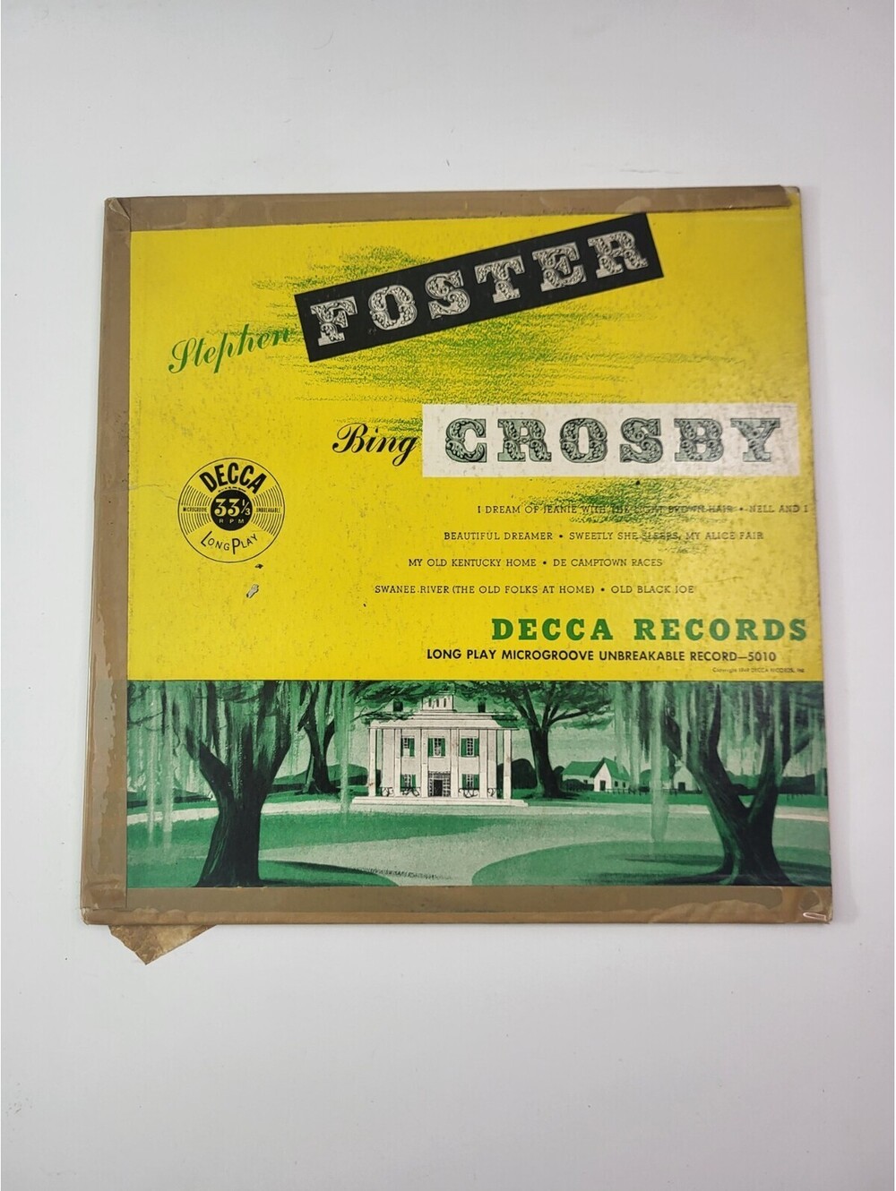 Bing Crosby Foster Decca DL 5010 10" Vinyl LP Vintage Record Album